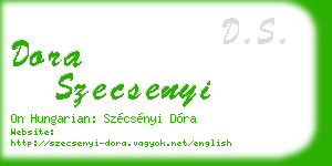 dora szecsenyi business card